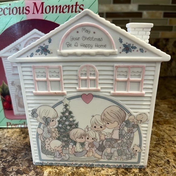 1994 Precious Moments Porcelain Music Box Home for the Holidays - Picture 1 of 12